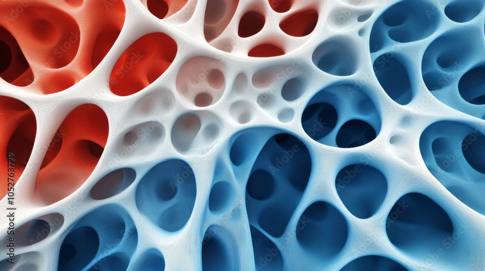Abstract Red and Blue Organic Cellular Pattern Abstract Red and Blue Organic Cellular Pattern