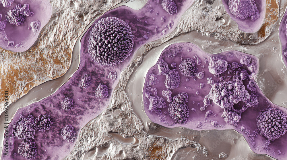 Fototapeta premium Purple Microscopic Cells Texture