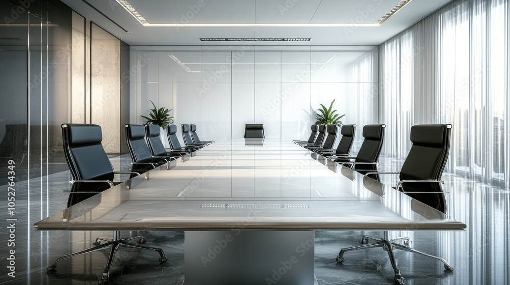 custom made wallpaper toronto digitalHigh-resolution photorealistic shot of a minimalist boardroom with a long polished table and sleek black chairs The clean lines and ample natural lighting create a luxurious business setting Styled
