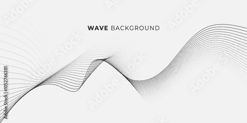 abstract modern wave with halftone futuristic line art isolated white background.dots texture background