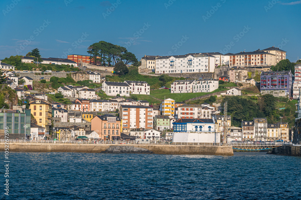 Naklejka premium View of the town of Luarca, Spain
