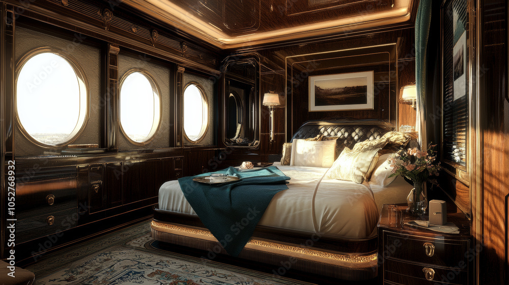 Luxury Train Suite with Elegant Interior Design