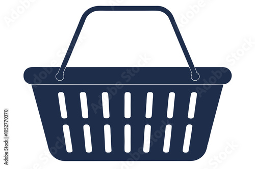 Vector illustration of empty supermarket shopping basket isolated on white background photo