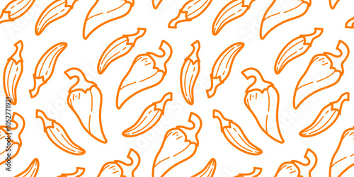 chili pattern Background. vintage chili background. pepper pattern background. chili doodle pattern background. hot chili pattern background.
