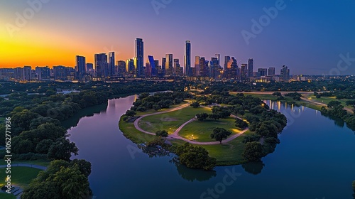 Austin Skyline at Dusk