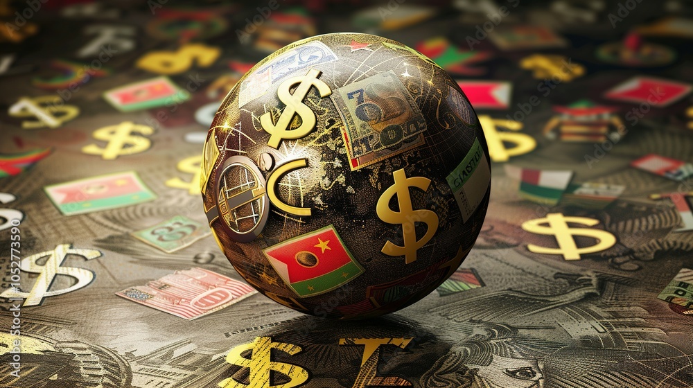 A Golden Egg Adorned with Flags and Dollar Signs