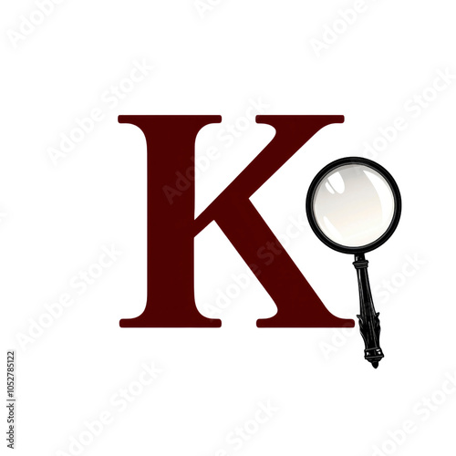 Magnifying Glass and Letter K