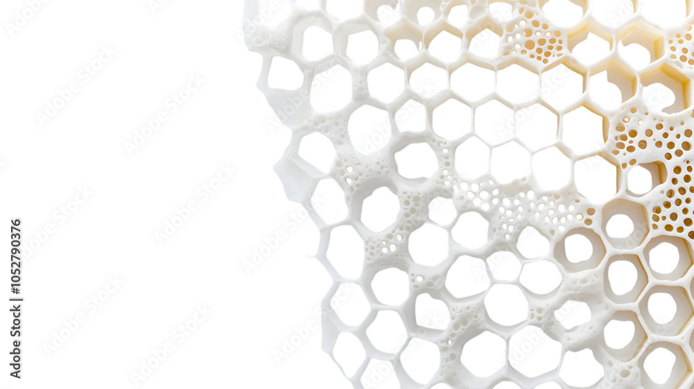 Honeycomb isolated, top view, white background Honeycomb isolated, top view, white background