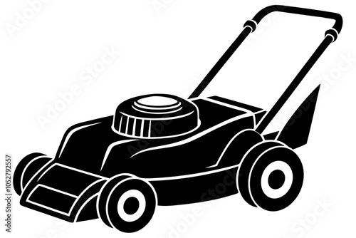 Modern lawn mower icon silhouette vector