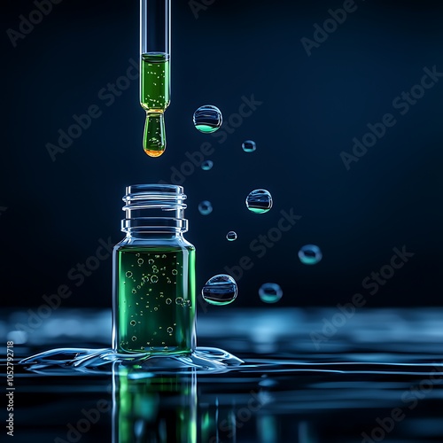 Product advertisement showing mandelic acid as the key ingredient in a nighttime serum photo