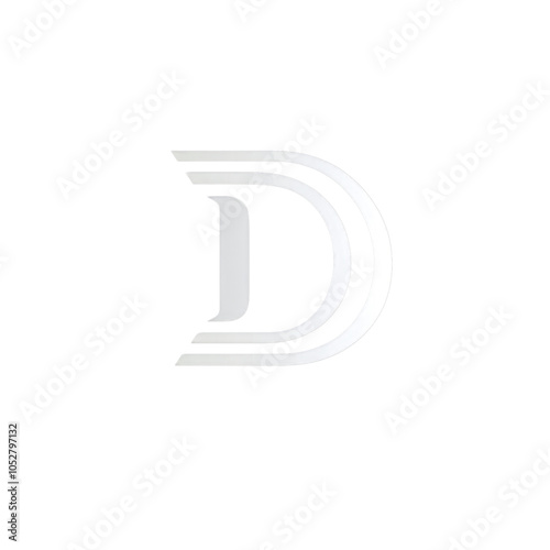 Double Lined Letter D Logo Design photo