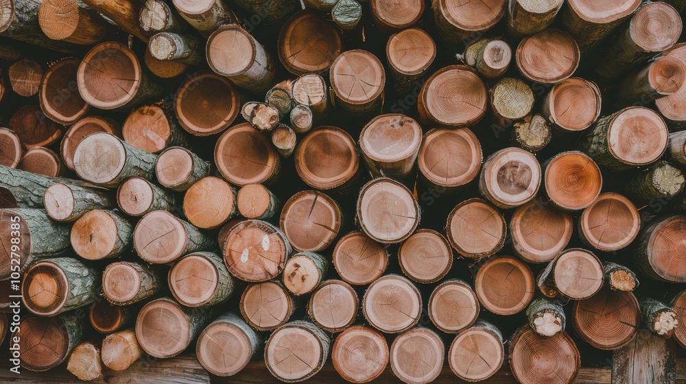 Circular wood logs stacked neatly, showcasing natural textures and colors. Circular wood logs stacked neatly, showcasing natural textures and colors.