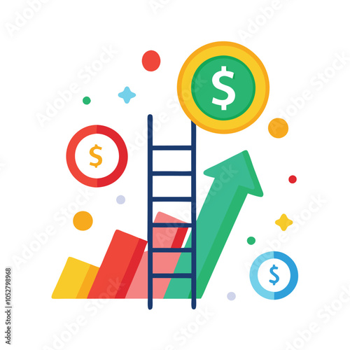 Colorful illustration of financial growth