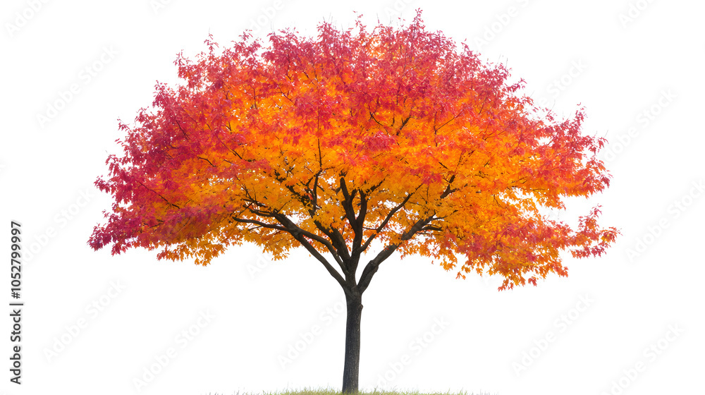 Fototapeta premium A maple tree with vibrant autumn-colored leaves