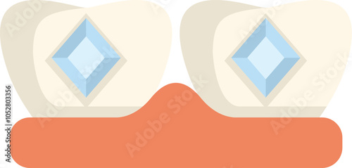 Tooth gems are sparkling on healthy teeth showing a popular trend in cosmetic dentistry