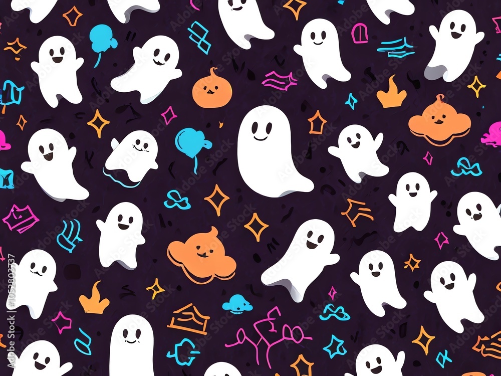 Cute Halloween Ghost Pattern Cute Halloween Ghost Pattern