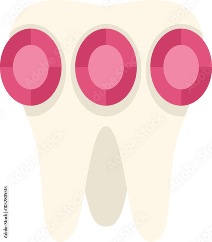This vector illustration features a tooth with braces, symbolizing the concept of orthodontic treatment