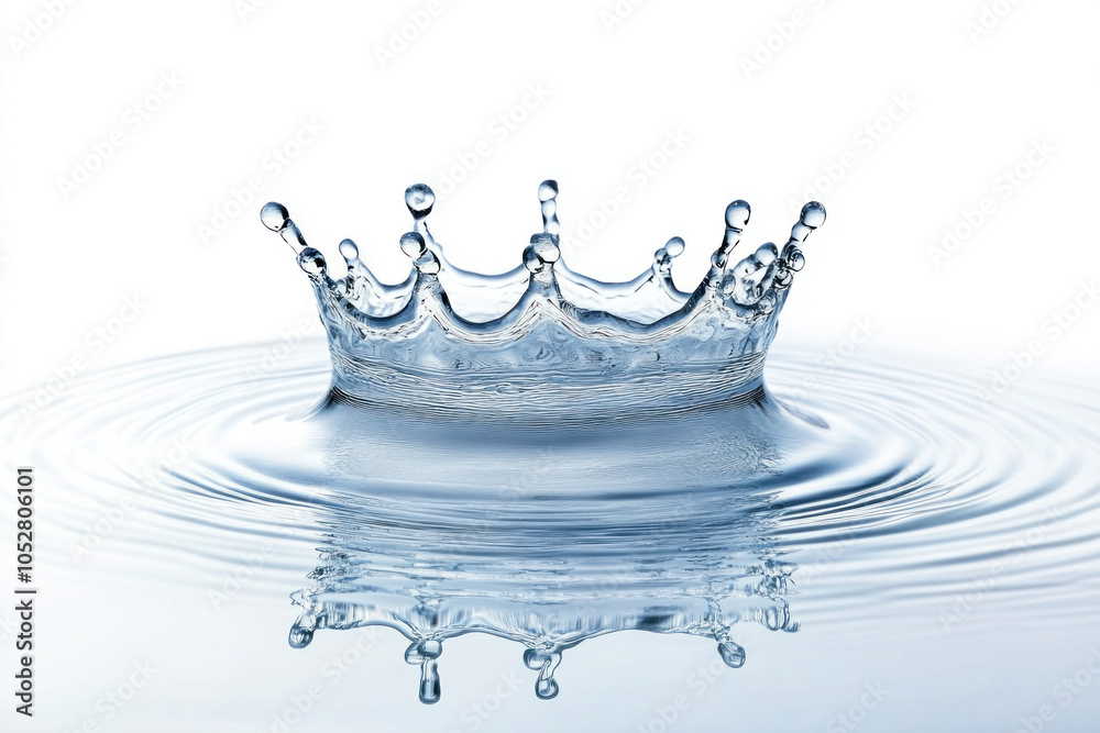 Crown floats in water, shimmering under sunlight. Crown floats in water, shimmering under sunlight.