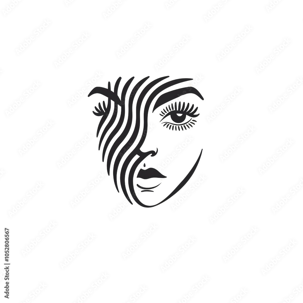 Abstract Woman Face Outline Illustration Abstract Woman Face Outline Illustration