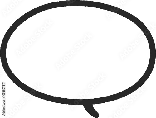 太いマジックペンで描いた手描きのシンプルなふきだし