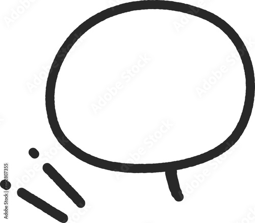 太いマジックペンで描いた手描きのシンプルなふきだし