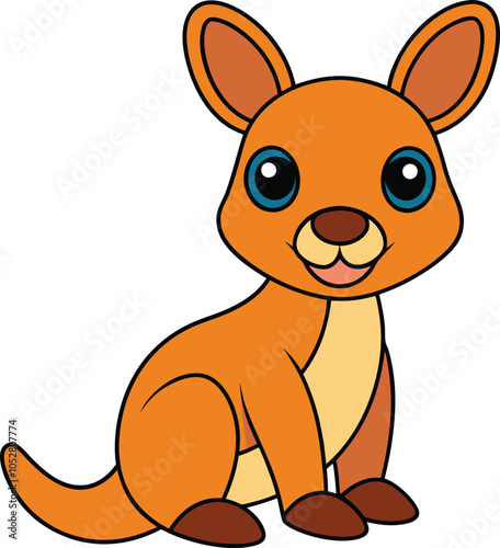 kangaroo illustration on white background