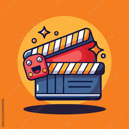 Cute cartoon clapperboard illustration