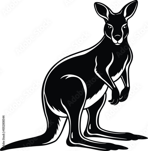 kangaroo illustration on white background