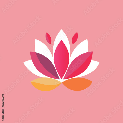 Colorful lotus flower design.