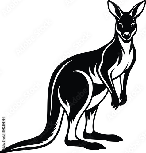 kangaroo illustration on white background