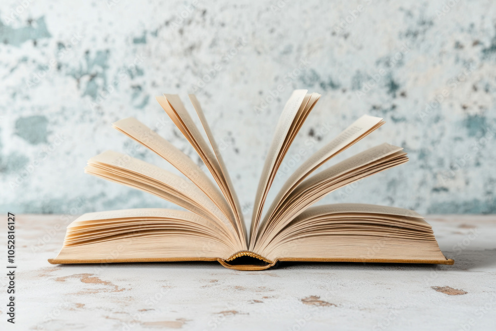 Open book on table, sunlight casts shadows on pages. A pair of reading glasses lies beside it. Cozy reading nook background. Open book on table, sunlight casts shadows on pages. A pair of reading glasses lies beside it. Cozy reading nook background.