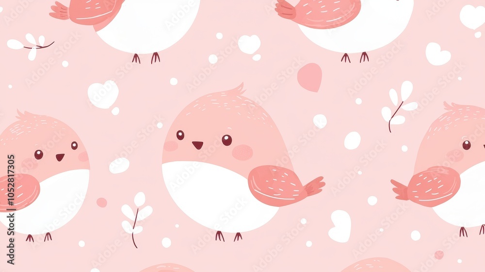 Charming pink birds on a soft background, perfect for children's decor and whimsical designs, adding a playful touch to any project. Charming pink birds on a soft background, perfect for children's decor and whimsical designs, adding a playful touch to any project.