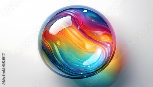 A single, large bubble with Vibrant Colors