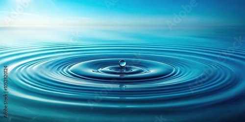 Panoramic water background with aqua surface texture of rings and ripples in serene environment