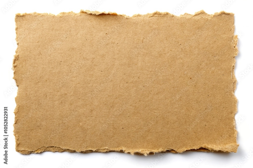 Brown cardboard paper piece isolated on white background Brown cardboard paper piece isolated on white background