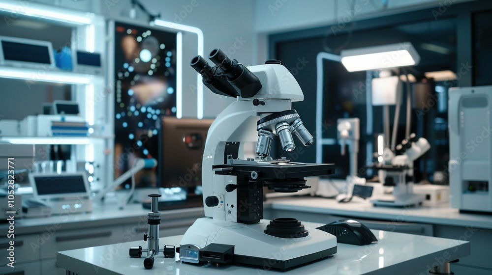A Modern Microscope in a Scientific Laboratory Setting A Modern Microscope in a Scientific Laboratory Setting