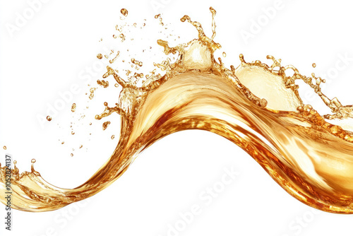 Orange liquid splash on white background. photo