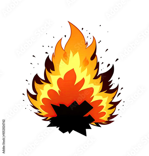 cartoon fire flame fires image hot flaming, black background