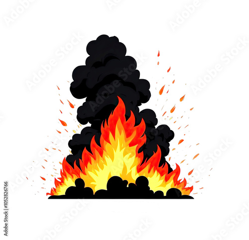 cartoon fire flame fires image hot flaming, black background