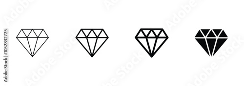 Diamond icon set vector 