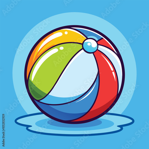 Colorful beach ball ready for summer fun!