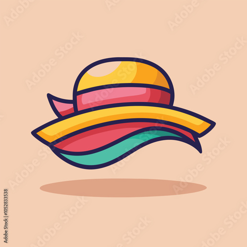 Colorful summer hat illustration