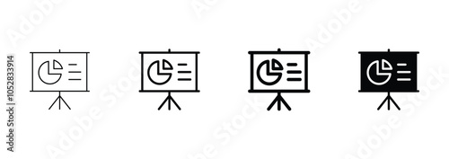 Presentation board icon set vector