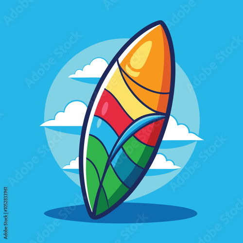 Colorful surfboard illustration