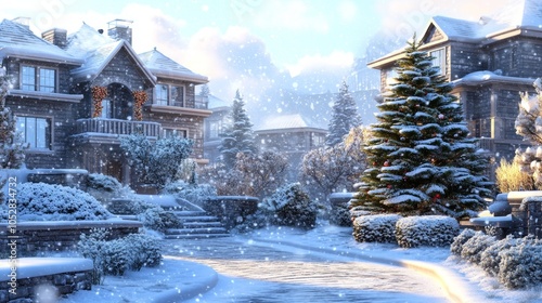 American country home with a small Christmas tree by the entryway rustic holiday decorations