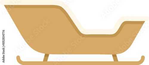 Classic wooden christmas sleigh with fur is waiting for the snow to fall