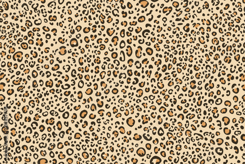 Classic Leopard Print in Warm Earth Tones. Seamless vector Pattern.