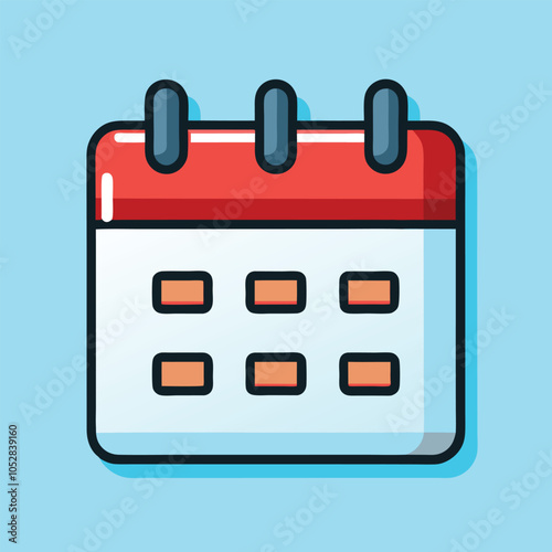 Calendar icon with red top bar