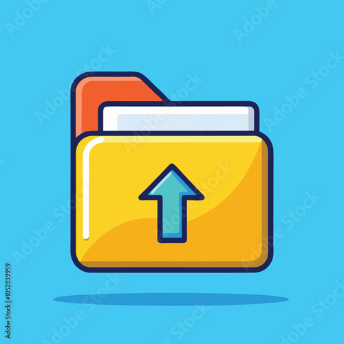 Upload icon, a folder with an arrow pointing upwards.