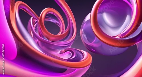 Colored liquid curves in 3D style